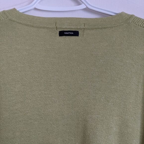 NAUTICA cotton v neck sweater lime color size XL @M - Picture 7 of 10